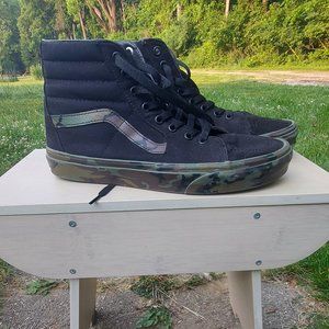 Vans Black and Camo Size 8